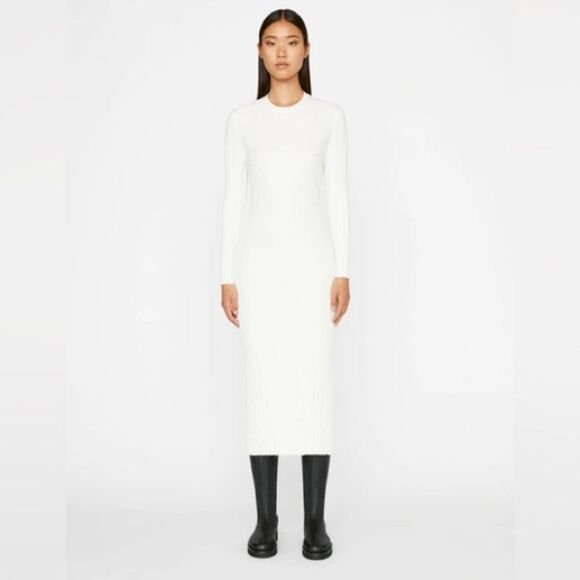 ✨NWT✨ - FRAME ribbed sweater dress in offwhite, size XL $498 RUNS SMALL!! - Picture 2 of 16